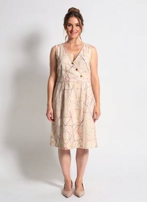 Rochie midi fără mâneci fără mâneci bej AURA BY FIGURE LIBRE femeie