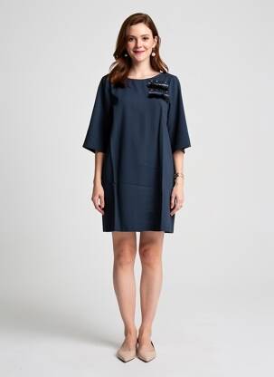 Rochie scurtă mâneci 3/4 mâneci 3/4 albastru VOODOO femeie