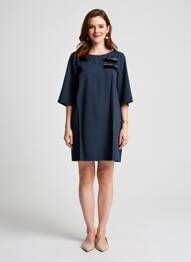 Rochie scurtă mâneci 3/4 mâneci 3/4 albastru VOODOO femme