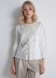 Vestă cu mâneci lungi elasticitate alb AURA BY FIGURE LIBRE femme