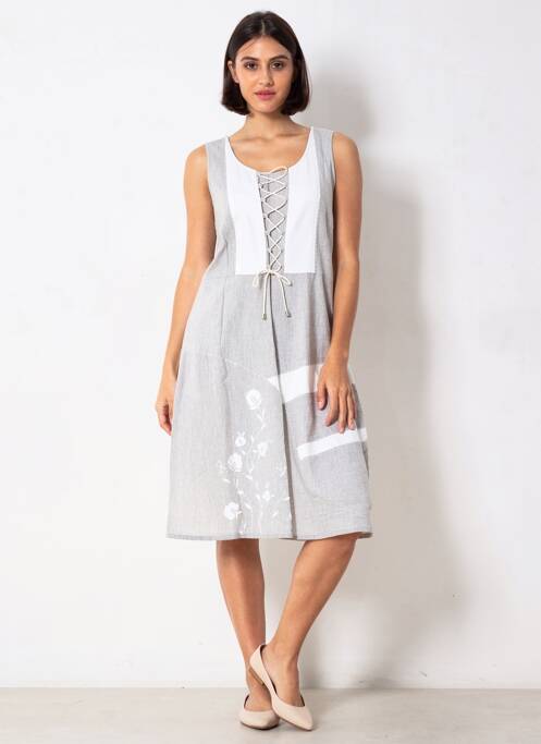 Rochie midi fără mâneci fără mâneci gri AURA BY FIGURE LIBRE femme