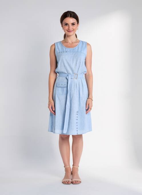 Rochie midi fără mâneci fără mâneci albastru AURA BY FIGURE LIBRE femme