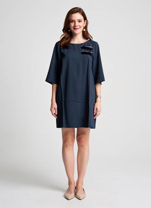 Rochie scurtă mâneci 3/4 mâneci 3/4 albastru VOODOO femme