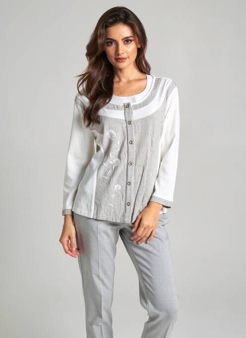 Vestă cu mâneci lungi mâneci 3/4 gri AURA BY FIGURE LIBRE femme