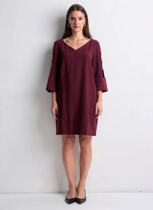 Rochie scurtă mâneci 3/4 mâneci 3/4 violet VOODOO femeie