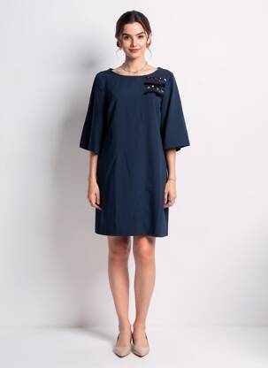 Rochie scurtă mâneci 3/4 mâneci 3/4 albastru VOODOO femeie