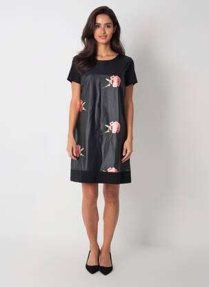 Rochie scurtă închidere cu fermoar la spate mâneci scurte negru VOODOO femeie