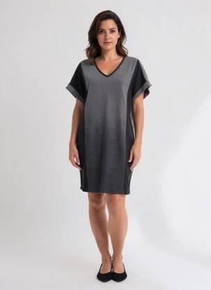 Rochie scurtă mâneci scurte mâneci scurte gri VOODOO femeie