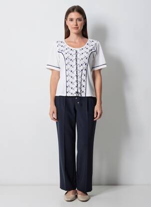 Tricou elasticitate mâneci scurte albastru AURA BY FIGURE LIBRE femeie
