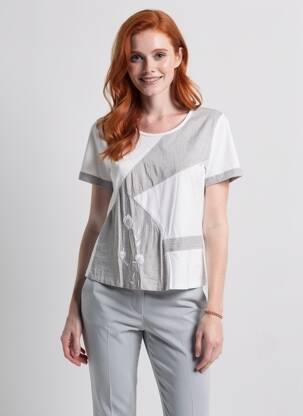 Tricou elasticitate mâneci scurte gri AURA BY FIGURE LIBRE femeie