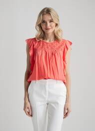 Top elasticitate mâneci scurte roz AURA BY FIGURE LIBRE femme