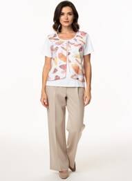 Tricou imprimeu fantezie mâneci scurte alb AURA BY FIGURE LIBRE femme