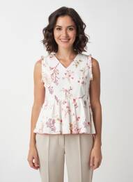 Top croială fluidă fără mâneci bej AURA BY FIGURE LIBRE femme