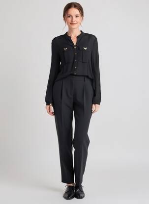 Cămașă țesătură crep mâneci lungi negru ELISA CAVALETTI femme
