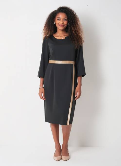 Rochie midi mâneci lungi mâneci lungi negru JUMFIL femme