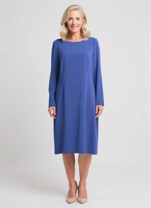 Rochie midi mâneci lungi mâneci lungi albastru JUMFIL femeie