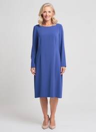 Rochie midi mâneci lungi mâneci lungi albastru JUMFIL femme