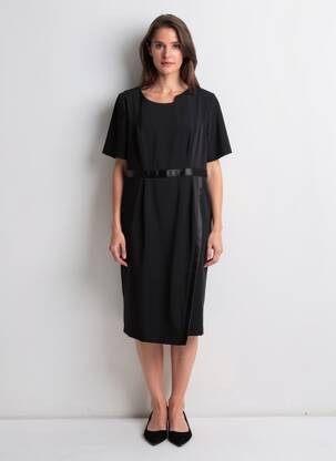 Rochie midi mâneci scurte mâneci scurte negru JUMFIL femeie