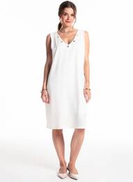 Rochie midi fără mâneci fără mâneci alb JUMFIL femme