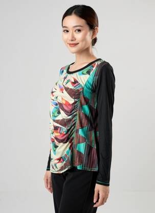 Tricou mâneci lungi mâneci lungi negru KALI OREA femeie