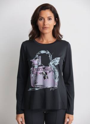 Tricou mâneci lungi mâneci lungi negru FUEGO WOMAN femeie