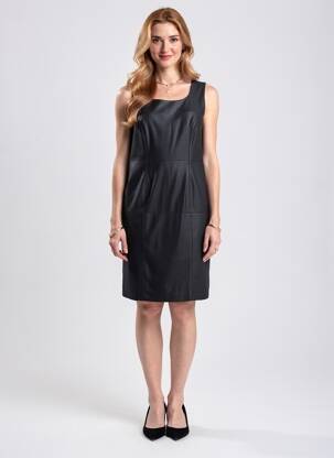 Rochie midi fără mâneci fără mâneci negru JUMFIL femeie
