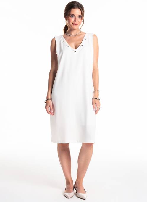 Rochie midi fără mâneci fără mâneci alb JUMFIL femme