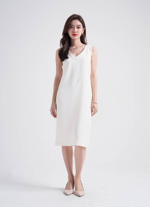 Rochie midi fără mâneci fără mâneci alb JUMFIL femme