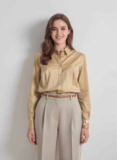 Cămașă croială cambrată mâneci lungi bej CARLA KOPS femme