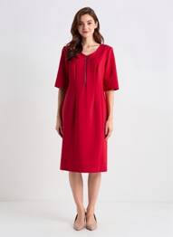 Rochie midi mâneci scurte mâneci scurte roșu JUMFIL femme