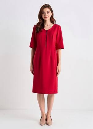 Rochie midi mâneci scurte mâneci scurte roșu JUMFIL femme