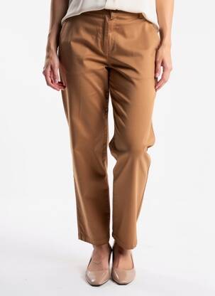 Pantalon chino țesătură poplin mărime normală maro PROSTYLE femeie