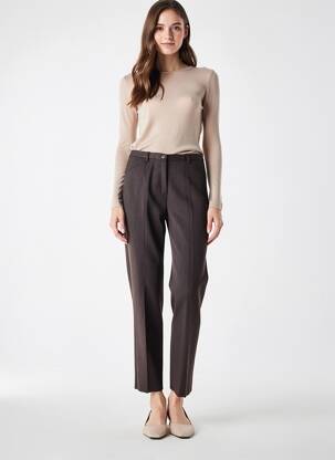 Pantalon slim elasticitate mărime normală maro JUMFIL femeie