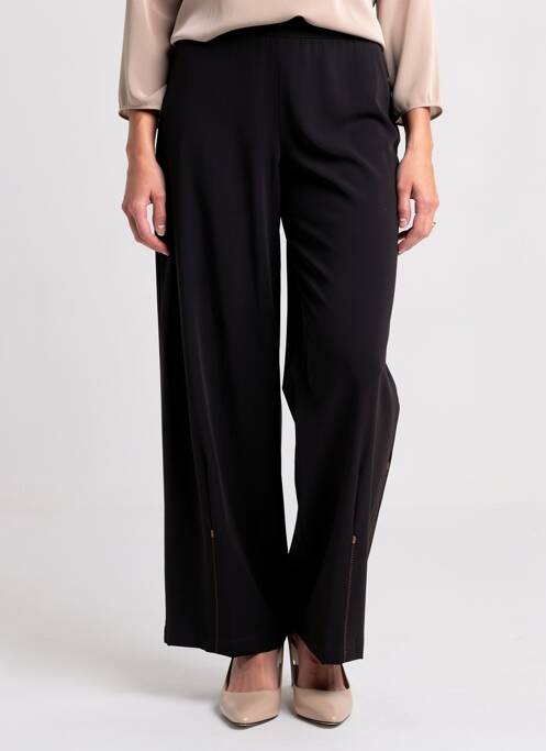 Pantalon drept închidere cu fermoar sub clapetă cu nasturi maro CREA CONCEPT femme