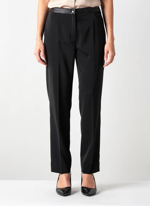 Pantalon drept închidere cu fermoar sub clapetă cu nasturi negru JUMFIL femme