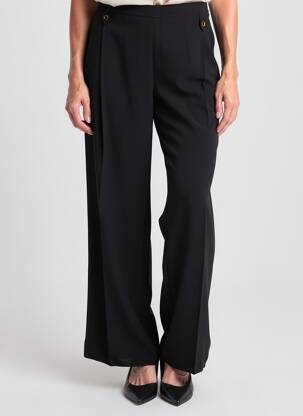 Pantalon drept țesătură crep mărime normală negru JUMFIL femeie