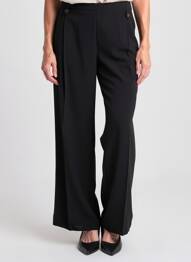Pantalon drept talie elastică mărime normală negru JUMFIL femeie