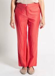 Pantalon drept țesătură crep mărime normală roșu JUMFIL femme