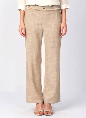 Pantalon drept buzunare bej JUMFIL femeie