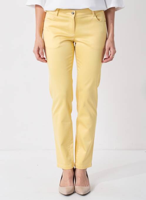 Pantalon slim țesătură poplin mărime normală galben JUMFIL femme