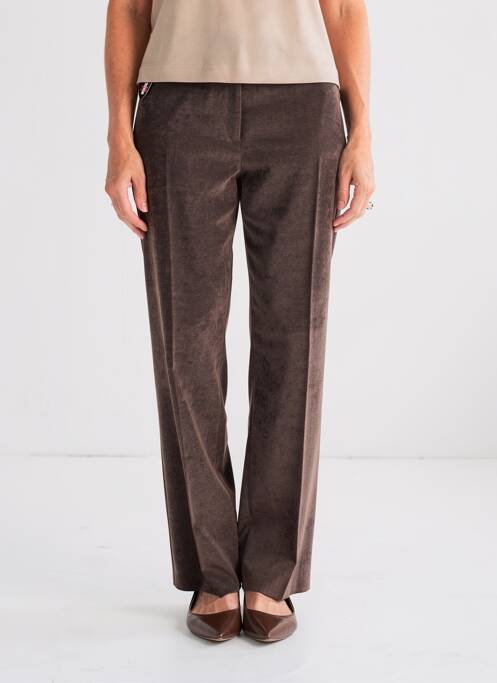 Pantalon drept elasticitate mărime normală maro CHRISTIAN MARRY femme