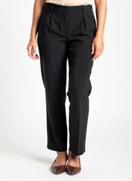 Pantalon drept țesătură poplin mărime normală negru JUMFIL femeie