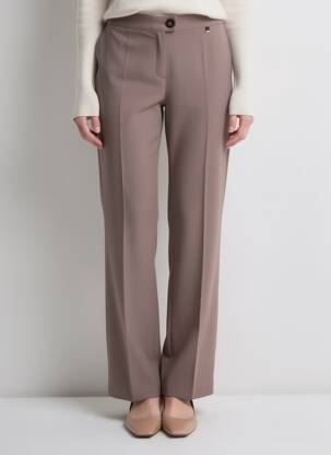 Pantalon drept elasticitate mărime normală maro JUMFIL femeie