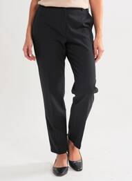 Pantalon drept țesătură crep mărime normală negru JUMFIL femme