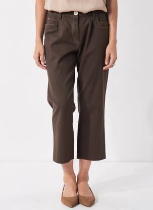 Pantalon 7/8 elasticitate mărime normală maro JUMFIL femeie