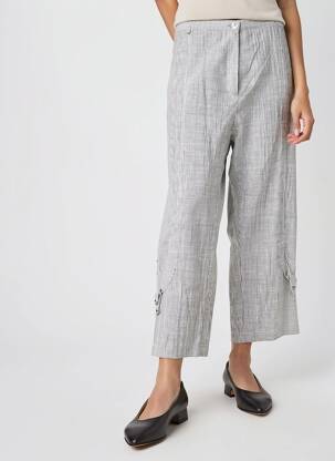 Pantalon 7/8 talie cu cleme mărime normală gri JUMFIL femeie