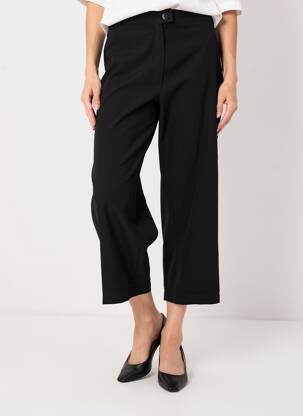 Pantalon 7/8 talie elastică mărime normală negru JUMFIL femeie