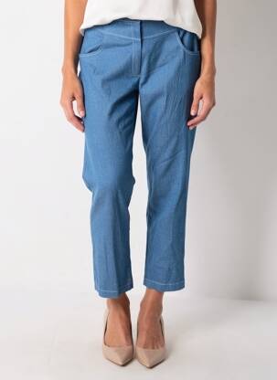 Pantalon 7/8 închidere cu fermoar sub clapetă cu nasturi mărime normală albastru JUMFIL femeie