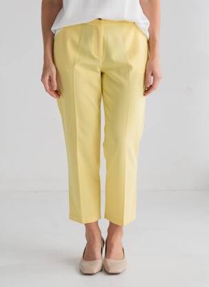 Pantalon 7/8 talie cu cleme mărime normală galben JUMFIL femeie