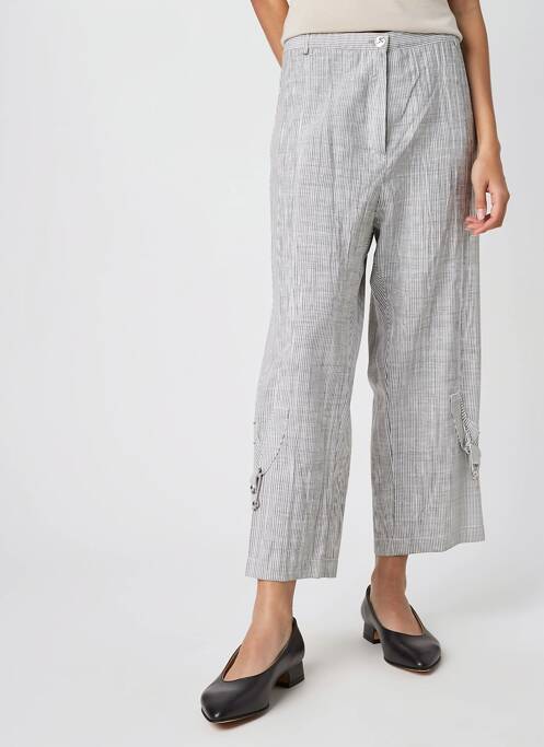 Pantalon 7/8 talie cu cleme mărime normală gri JUMFIL femme